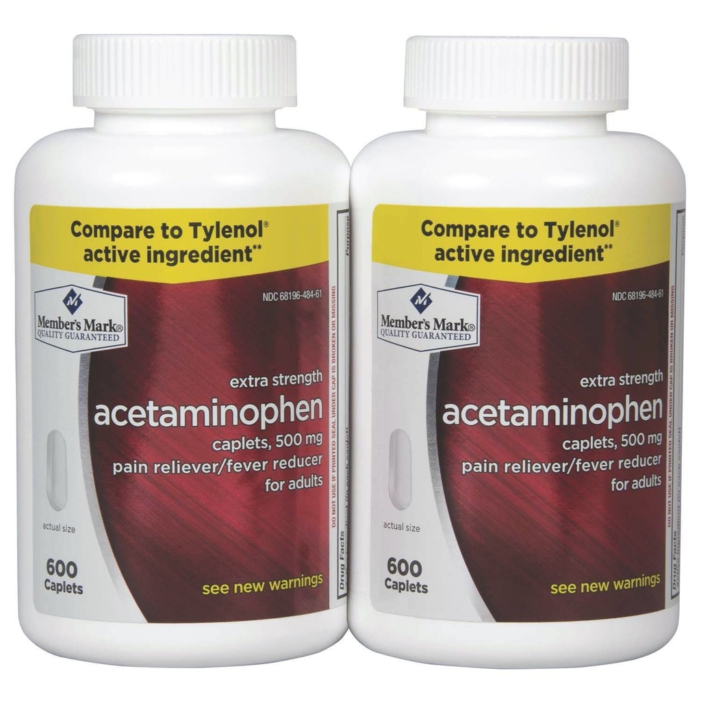 Medlemmer Mark Acetaminophen, 1200 kapell, smertefri, 500 mg