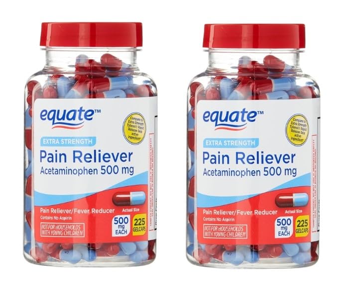 Ekstra styrke Acetaminophen 500mg Gelcaps - 225 greve (Pack of 2)