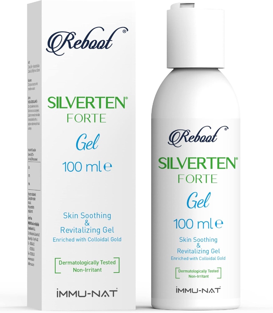 Reboot Silverten Forte - Antimikrobiell sølv sårpleie Gel - 3.4oz - Rask førstehjelp relief for brenner, kløe og arr - kuling, beroligende og revitaliserende - trygt for barn og kjæledyr