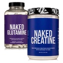 NAKED ren mikronisert kreatinmonohydrat 200 serveringer + ren L-Glutamin 240 kapsler Bundle: Vegan, ikke-GMO, Glutenfri. Minimer muskelnedbrytning og forbedre proteinsyntese. Ingenting kunstig