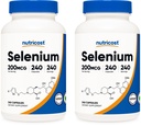 Nutricost Selenium 200mcg, 240 Veggie Caps (2 flasker) - Ikke-GMO, Glutenfri L-Selenometionin