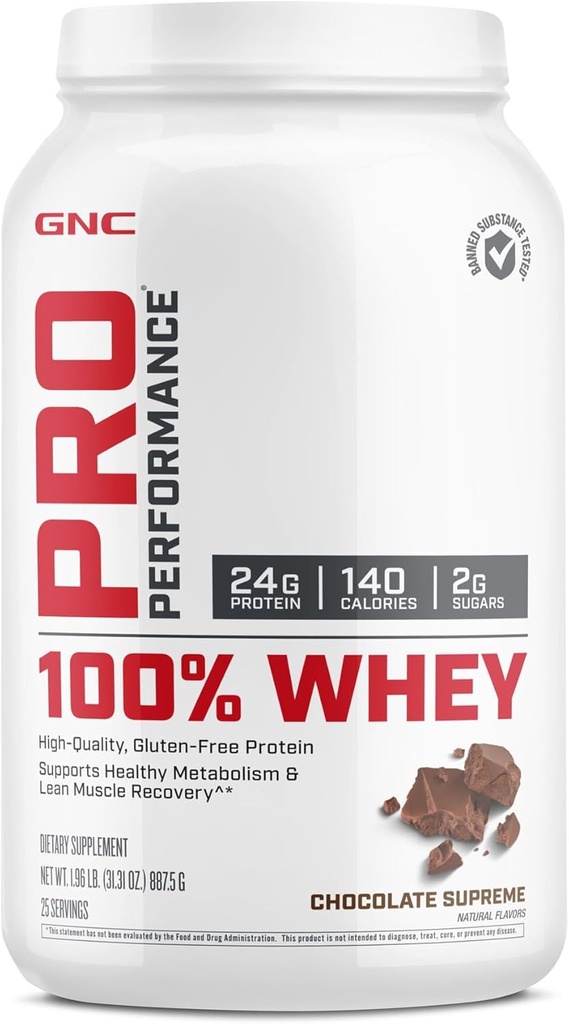GNC Pro Performance 100% Whey - Sjokolade Supreme (25 Serveringer)