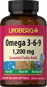 Lindberg Omega 3 6 9 Kosttilskudd | | | 90 Softgels | essensielle fettsyrer | med fisk, Flax og boreolje | Ikke-GMO, Glutenfri