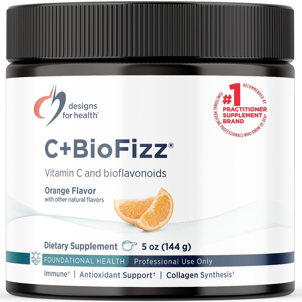 Designs for Helse C+BioFizz Fizzy Vitamin C Drikke pulver høy potens pulver med bioflavonoider - Immun + Antioksidant støtte - Vegan (36 Serveringer / 144g)