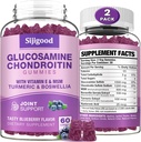 2 Pakke Glukosamine Chondroitin Gummies, Ekstra styrke Glukosamine Chondroitin MSM med Elderberry & Turmeric, Felles Helse, Fleksibilitet, Antioksidant, Immun for voksne-Blåbær Flavored, 120 Gummies