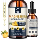 (2 Pakke) Magnesium Glycinat flytende | 1000 mg flytende magnesiumkompleks med D3, L-Thea & GABA for energi, søvn, Nerve og hjerte helse, høy absorpsjon, Pineapple Flavor