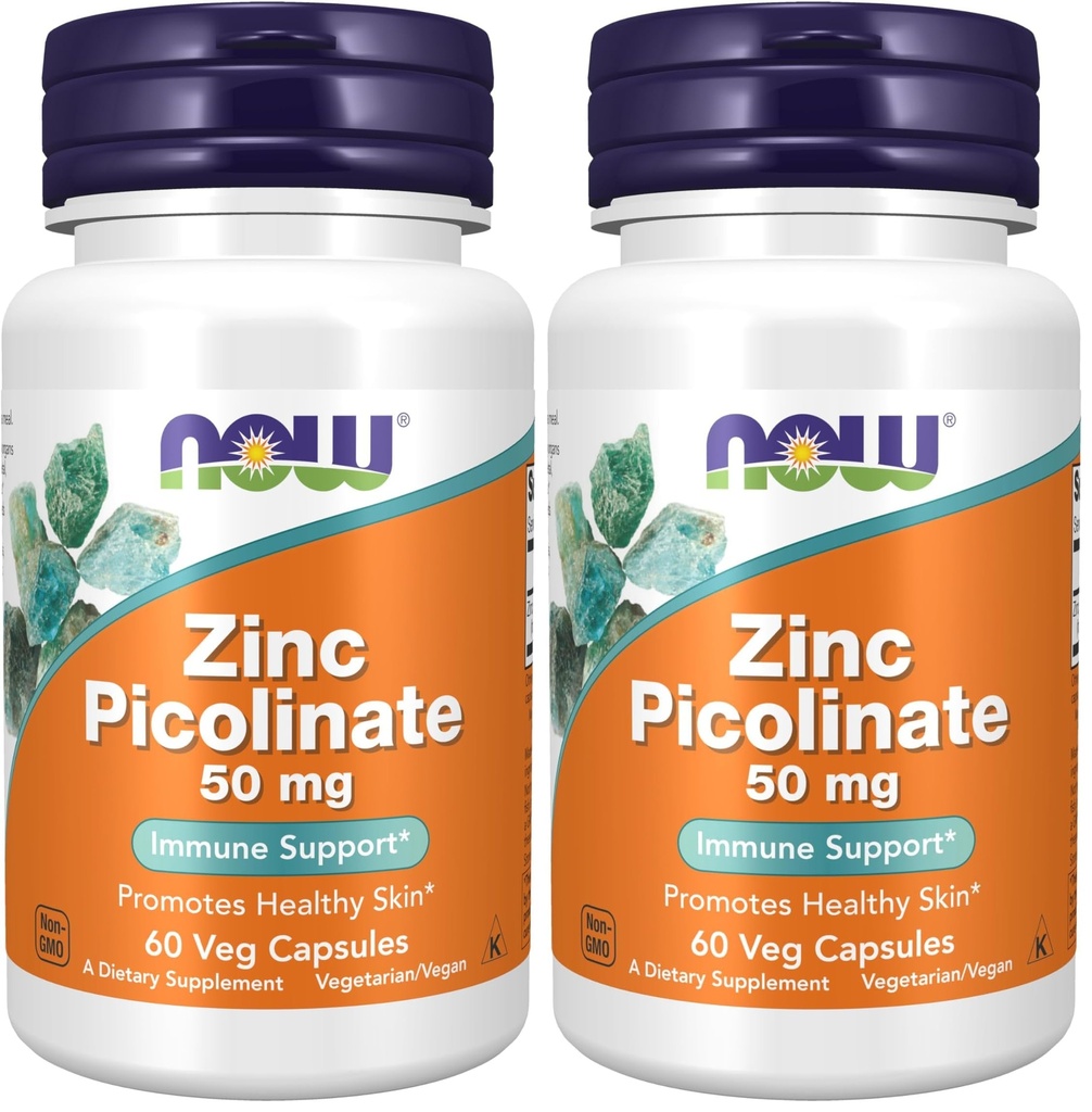 NU Supplements, Sink Picolinat 50 mg, støtter Enzyme funksjoner*, immunstøtte*, 60 Veg Kapsler (Pack of 2)