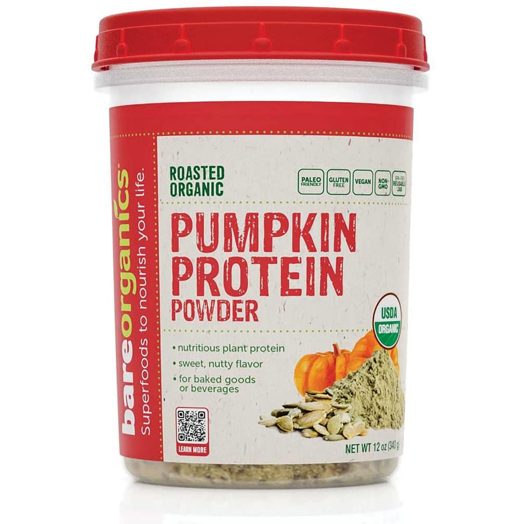 BareOrganikk Pumpkin Protein pulver, 12 oz