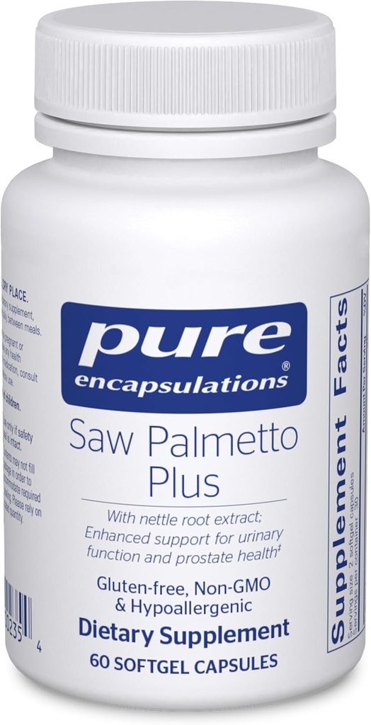 Ren innkapslinger så Palmetto Plus med Nettle Root Extract for å støtte urinfunksjon | 60 Softgel kapsler