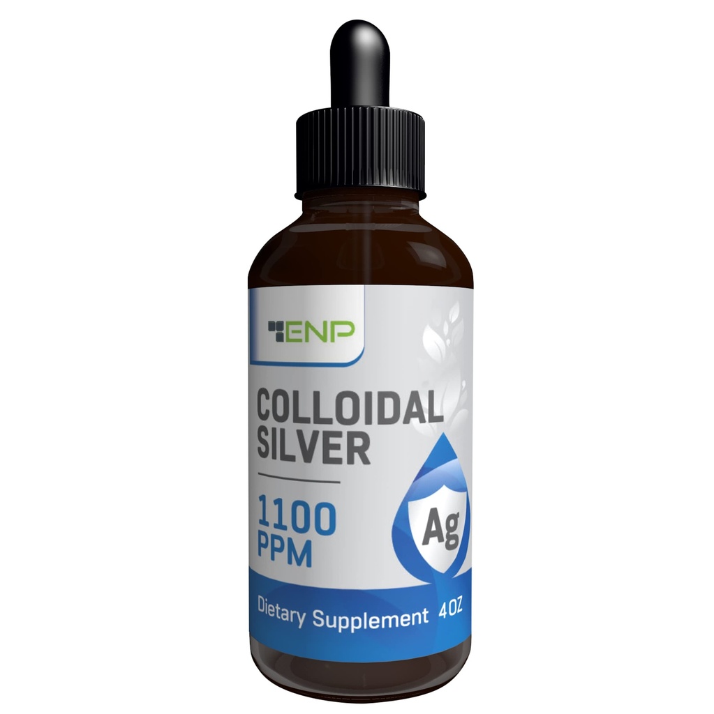 Colloidal sølv flytende 1100 ppm | Ekstra styrke sølv flytende Supplement | 4 oz Amber Glassflaske med dropper
