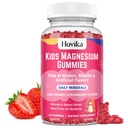 Magnesium Gummies for barn - Magnesium Citrat + Vitamin B6 & D3 - Great Tasting Kids Magnesium Calm Gummies for Nerve Bone og Muskel helse for barn velvære, Vegansk Jordbær Flavor 60 Count