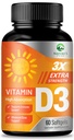 Vitamin D3 5000 IU Softgels (125mg) - Ekstra styrke vitaminer D-3 Diett Supplement for bein, tenner, muskel helse og immun støtte, rask absorbering Mini D Softgel, ikke-GMO, Glutenfri - 60 Count