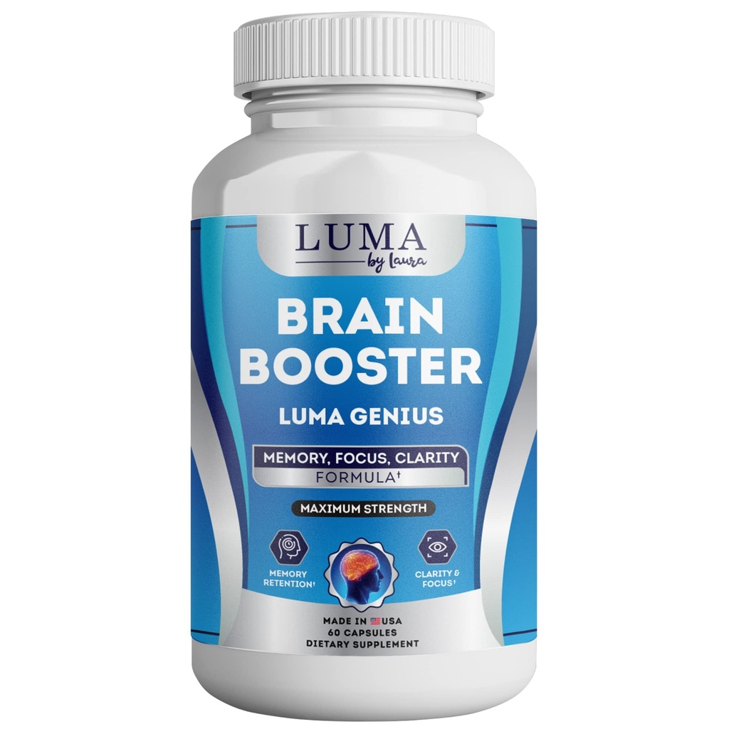 Brain Support Supplement for klarhet, minne, humør, fokus, mental ytelse - Naturlig nootropisk for kognitiv funksjon - med GABA og grønn teekstrakt - 60 kapsler