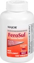 Major FeroSul - Ferrous Sulfate 325 mg tabletter - jerntilskudd for kvinner og menn - spesielt belagte lett-til-svelge tabletter - rød - 1000 Tabletter