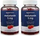 Grunnleggende melatonin 5 mg, 120 gummier (2 per servering), jordbær (tidligere Solimo) (pakke med 2)