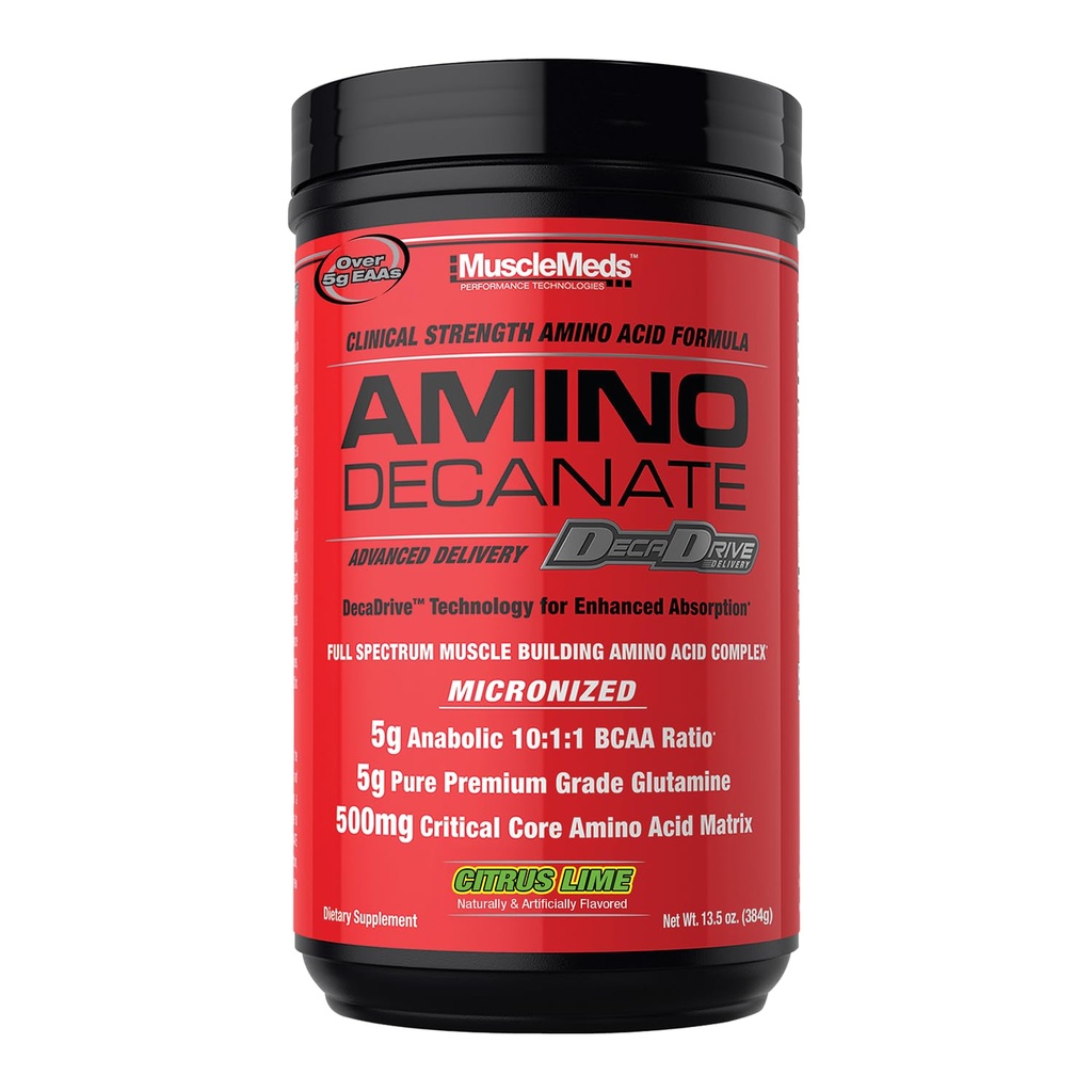 MuscleMeds Amino Dekanate, Citrus Lime,13,5 oz (384g)