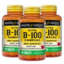 MASON NATURAL Ultra B, 100 Kompleks, 300, Dagsforsyning, for normal immunstøtte og energimetabolisme, 3 Pack