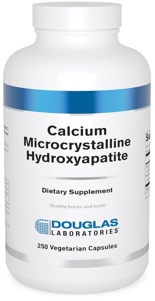 Douglas Laboratories Kalsium Meloxicam Hydroxyapatit - Tenner og bein Helse Støtte* - med kalsium & Fosfor mikronæringsstoffer - Kosttilskudd - 250 Vegetariske kapsler