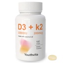 d3 k2 vitamin 10000 iu, 180 kokosolje softgels | 2 i 1 vitaminer Supplement D3 10000 IU & K2 (MK7) 200 mcg, lett å svelge, støtter kalsiumabsorpsjon, Bone Immune, & hjerte helse