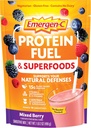 Emergen-C Protein pulver brensel og supermat (16 serveringer, blandede berry flavor) Plantebasert og vegetarisk risteblanding med organiske supermatvarer, vitamin C og andre antioksidanter