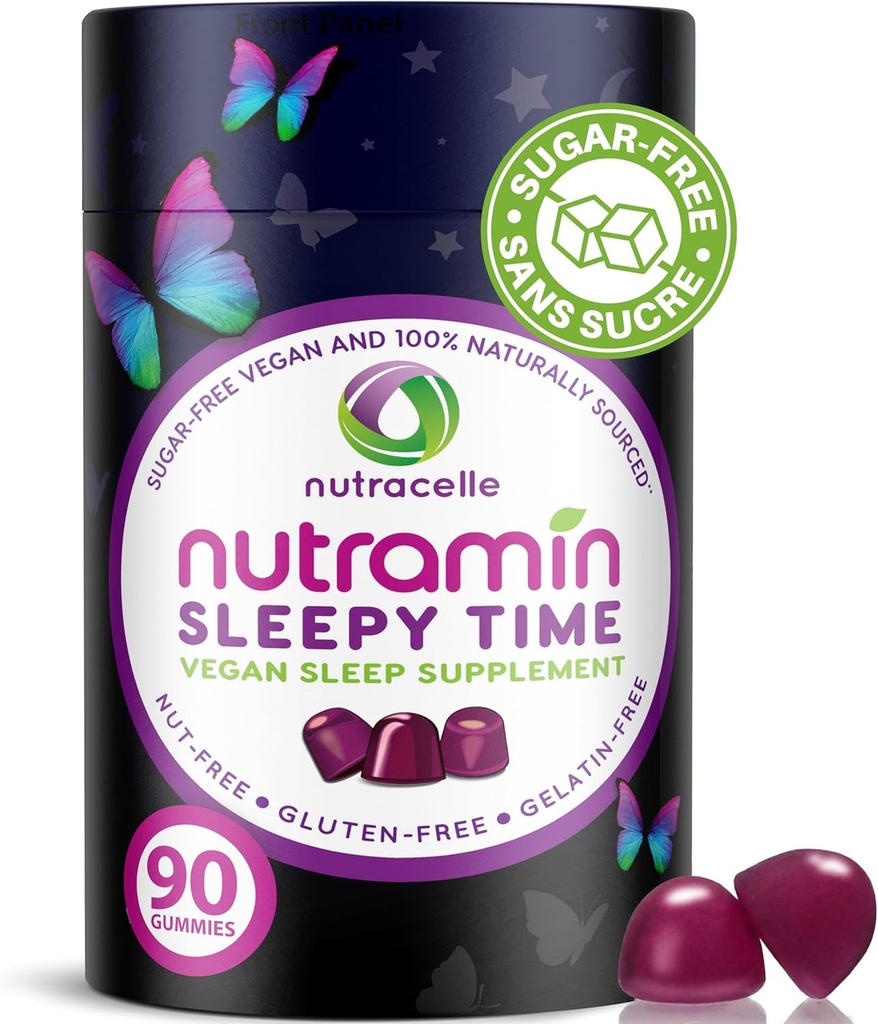 Nutramin søvnig tid gummy: Veganen, sukker-fri, naturlig melatonin 5mg for lengre dypere søvn - Ingen neste dag Grogginess, ikke-habit forming Delicious & Drug-Free Allergy-Safe Herbal søvn gummi