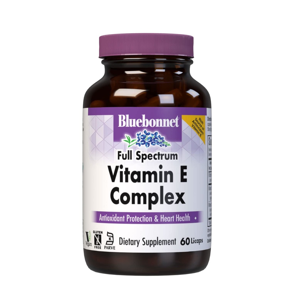 Bluebonnet Naturlig Full Spectrum Vitamin E Complex - 60 Licaps