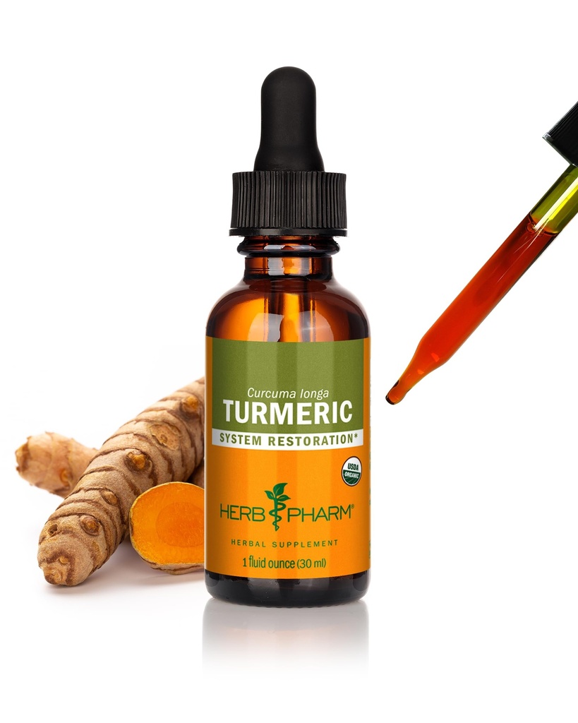 Herb Pharm Certified Organic Turmeric Root Extract for stomatoid System Support - 1 Ounce (DTURM01)