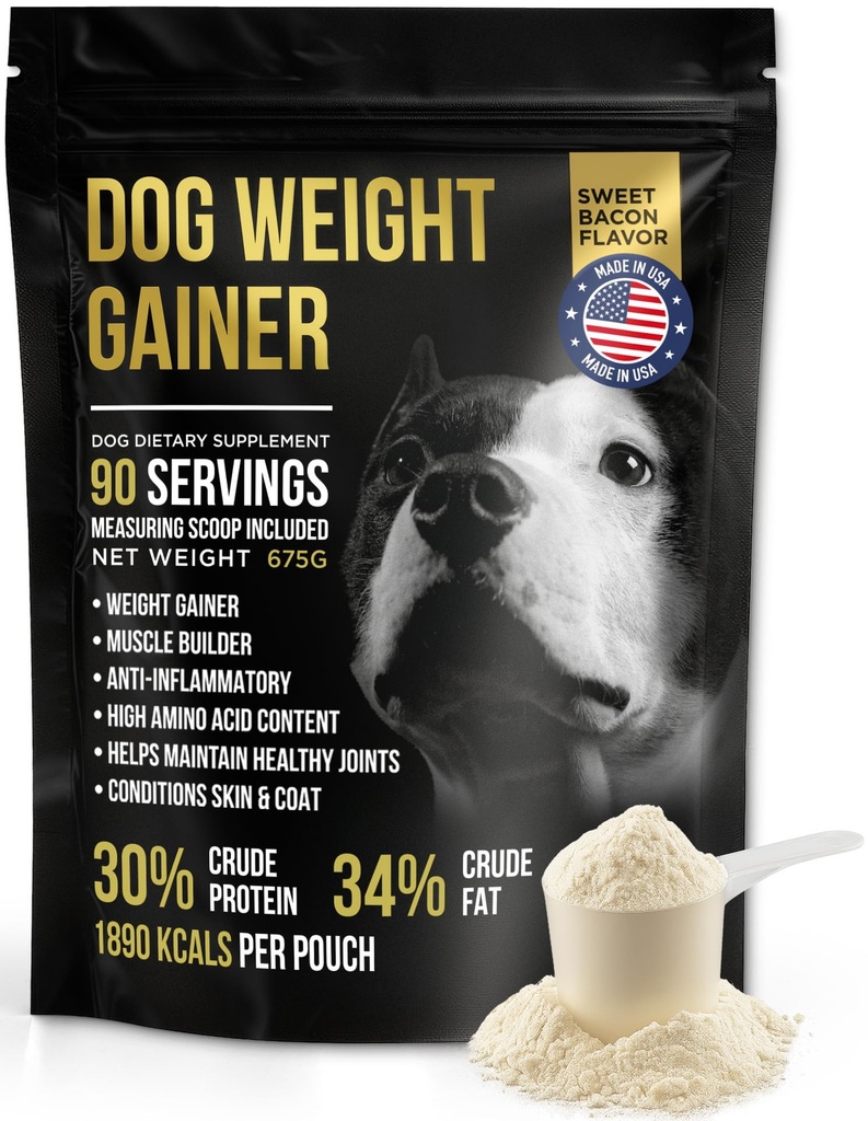 Hundevekt gevinst Ca. 90 serveringer - Vekt gevinst kosttilskudd for hunder - Canine og hund muskelbygger - laget i USA