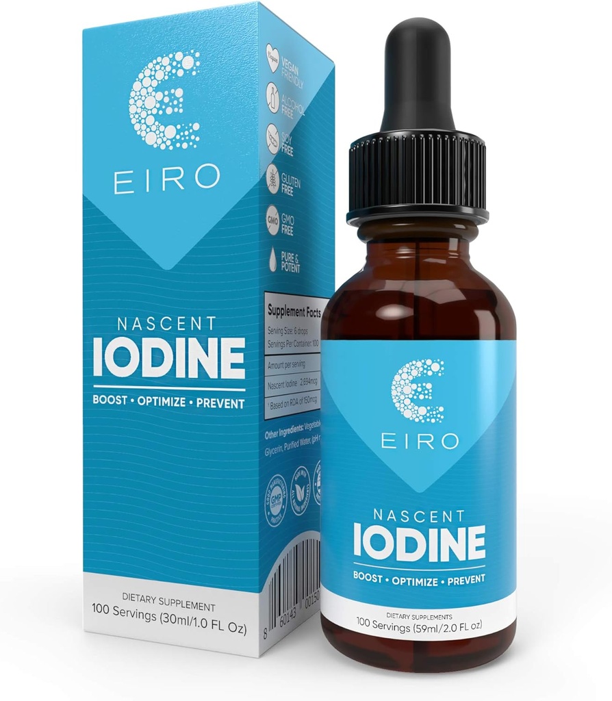 EIRO Nascent Iodine Drops ® Superior Absorpsjon ® Thyroid Support