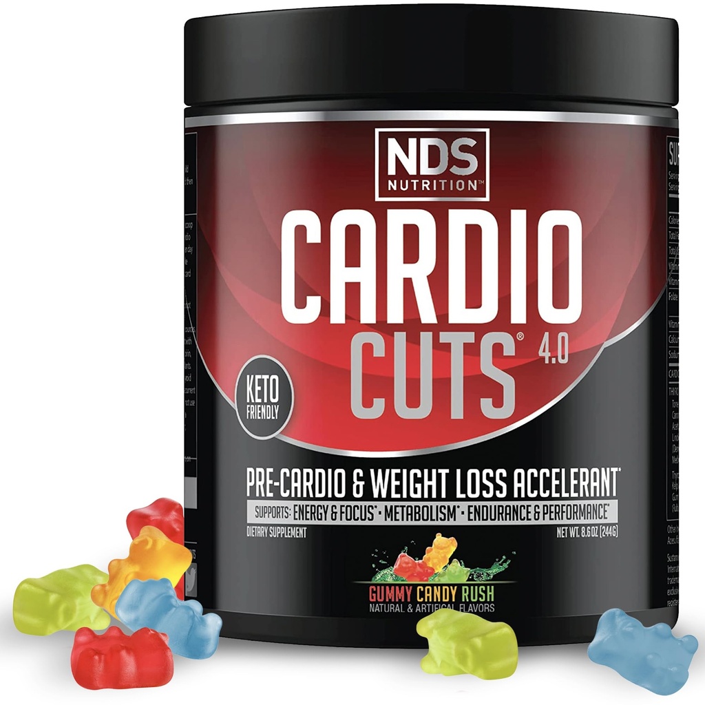 NDS Nutrition Cardio Cuts 4.0, 20 serveringer (pakke med 1), Gummy Candy Rush