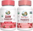 MaryRuth Organics Tranberry & Probiotic Gummies (Strawberry) | USDA Organic, Clean Label Project Verifisert® | Vitaminer for Urin Tract & Gut Health | Vegan, ikke-GMO, Ingen Gelatin