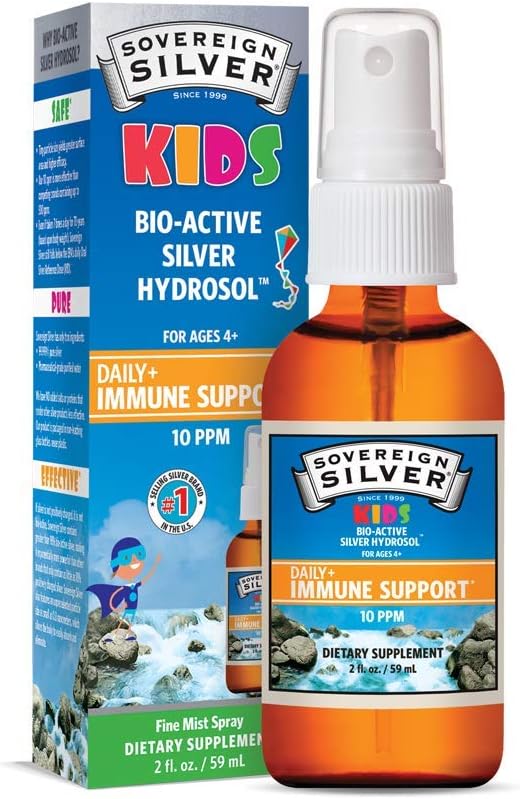 Suverene Silver Kids Immune Support, Colloidal Silver, Bio-Active Silver Hydrosol,10 ppm, Fine Mist Spray, 2 Fl Oz