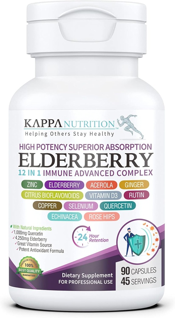 KAPPA NUTRITION Elderbær / 12 i 1 avansert kompleks (90 kapsler).