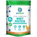 BioTrust Low Carb Lite, 20 Gras Grass-Fed Whey Protein Isolate, 100 kalorier, ProHydrolase Digestive Enzymer, Ikke-GMO, fri fra soya og gluten, rBGH-fri (14 serveringer) (Orange Cream)