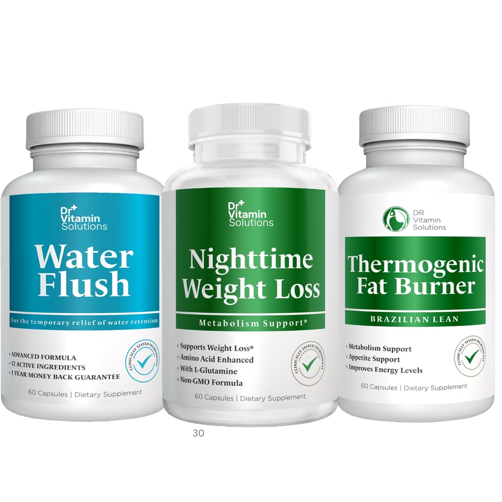 DR VITAMIN SOLUTIONS Natttid Fettforbrenner, termogene vekttap og diuretiske vannpiller - Metabolisme og vanntetthetspiller for kvinner og menn 180 caps