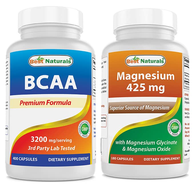Beste Naturals BCAA 3200 mg & Magnesium Glycinate 425 mg