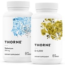 THORNE - Antioksidant og velvære Bundle - Selen & Vitamin D-5000 - Støtter Thyroid helse og immunfunksjon - 60 Services