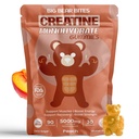 Kreatin Monohydrat Gummies for menn og kvinner | 5000 mg kreatin gummies per servering | Sukker, Glutenfri & Halal | Pakke med 90 for pre trening og muskel gjenoppretting | Peach Flavor