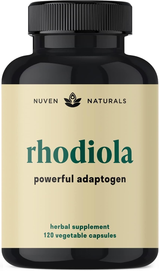 Rhodiola Rosea 600 mg | 60 serveringer | Ultra Potent Rhodiola Supplement med 3% Salidroside & 1% Rosavins for stress støtte, Mood Support & Energi - Adaptogens for ro og fokus - Glutenfri og ikke-GMO