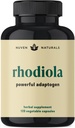 Rhodiola Rosea 600 mg | 60 serveringer | Ultra Potent Rhodiola Supplement med 3% Salidroside & 1% Rosavins for stress støtte, Mood Support & Energi - Adaptogens for ro og fokus - Glutenfri og ikke-GMO