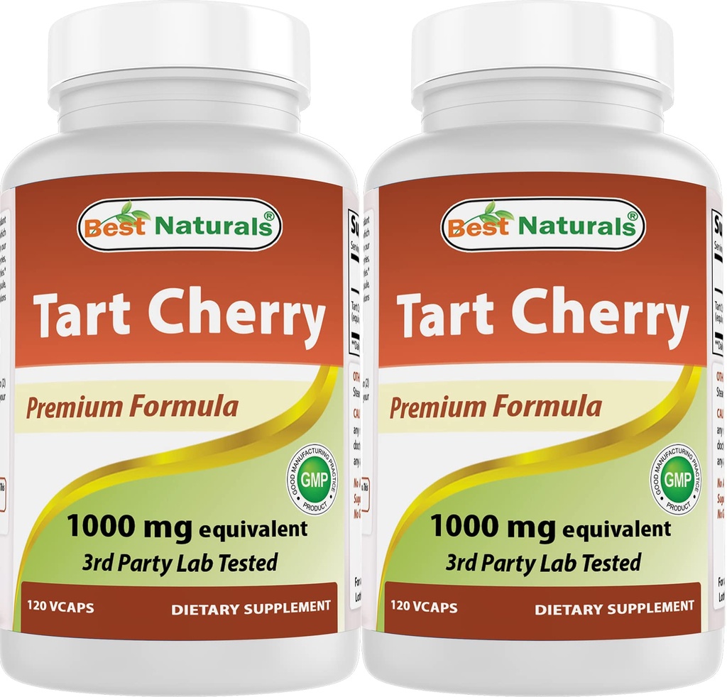 Best Naturals Tart Cherry Extract 1000 mg 120 kapsler (120 greve (pakke på 2))