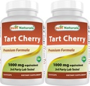 Best Naturals Tart Cherry Extract 1000 mg 120 kapsler (120 greve (pakke på 2))