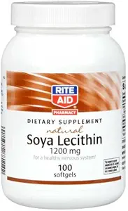 Rite Aid Soya Lecithin, naturlig kosttilskudd, 1200mg 100 ea