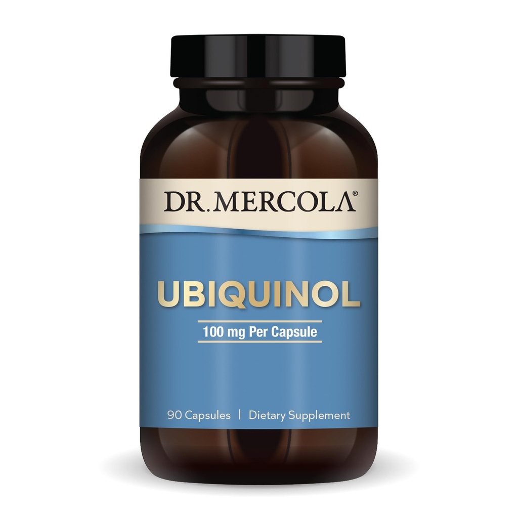 Dr. Mercola Ubiquinol - Støtter energi, cellulær helse og hjerte helse - 100 mg Ubiquinol - høyabsorpsjonsformula - ikke-GMO, glutenfri og soya-fri - 90 kapsler (90 serveringer)