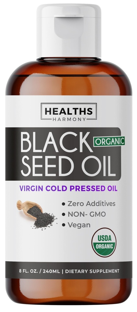 USDA økologisk svart cumin frø olje væske (8 fl oz) Premium kaldtpresset Nigella Sativa Produserende ren - Antioksidant Supplement - Vegansk, Glutenfri, & Ikke-GMO (ingen piller eller kapsler)