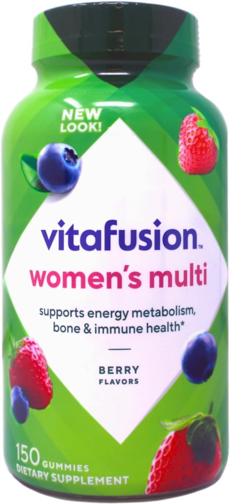 Vitafusion Kvinners Daily Gummy Multivitamin: Vitamin C & E, Delicious Berry Flavors, 150ct (75 dagers forsyning), fra Amerikas nummer én Gummy Vitamin Merke
