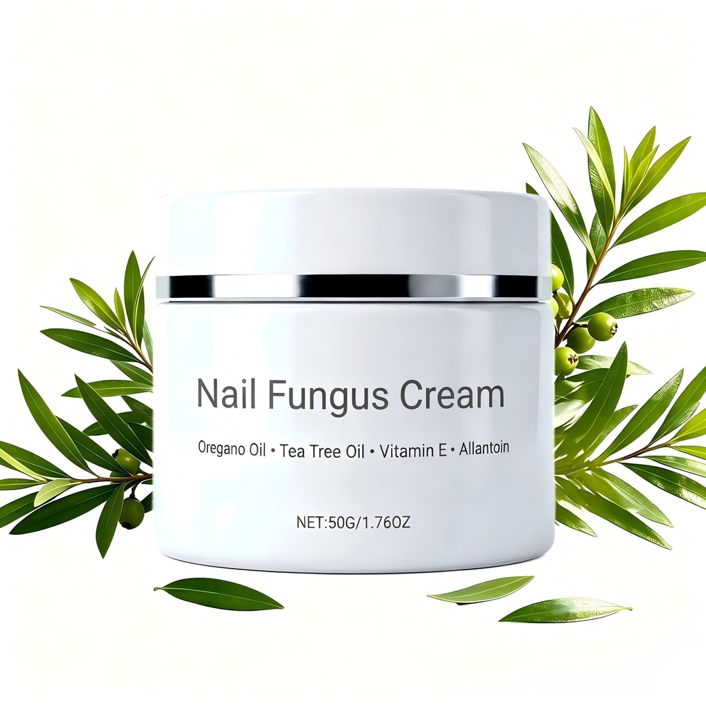 Sentk Nail Fungus Cream - Fungi Cure Toenail & Fingernail Repair with Tea Tree Oil Oregano Oil Vitamin E Allantoin Restores Discolored Brittle Nails Supports Strong Healthy Nail Growth 50G 1.76OZ