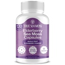 TrueSeaMoss Irish Sea Moss Capsules - 120 Elderberry Capsules (1600mg) - Prebiotic Superfood - Boosts Immun & Digestive System - Helse, Keto Detox, Gut, Felles støtte