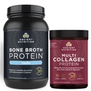 Gamle Nutrition Bone Broth Protein pulver, Vanilla, 40 Serveringer + Multi Collagen Protein pulver, uslavored, 45 Serveringer