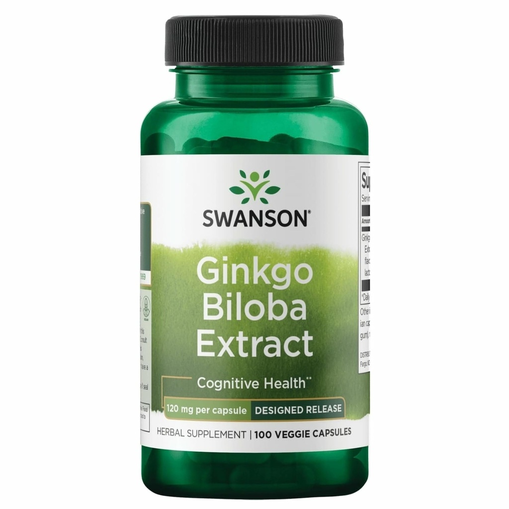 Forsinket Ginkgo 120 mg 100 Caps by Swanson Ultra